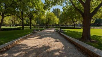Serene Park Pathway on a Sunny Day photo