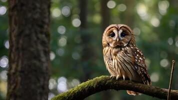 Serene Tawny Owl in Forest Sanctuary photo