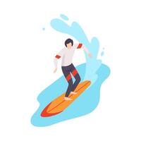 illustration of surfer riding the wave. vector