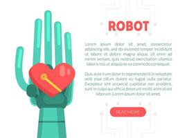 Robot Website, Landing Page Template, Robotic Software, Automation, Artificial Interlligence oncept Illustration vector