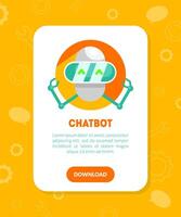 Chatbot Website, Landing Page Template, Mobile Chat Technology, Message App Illustration vector