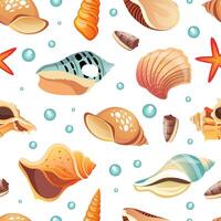 Sea Shells Seamless Pattern, Summertime Design Element Can Be Used for Fabric Print, Wallpaper, Packaging, Illustration vector