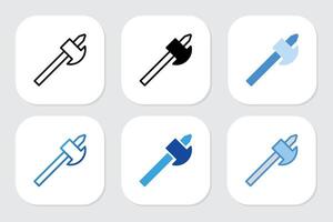 axe icons with various design style vector