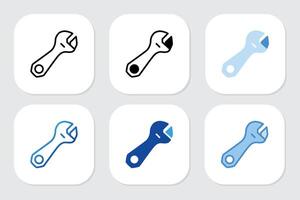 wrench icon with various design style vector