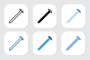bolt icons with various design styles vector