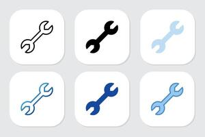 wrench icon with various design styles vector
