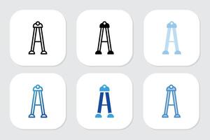 stair icons with various design styles vector