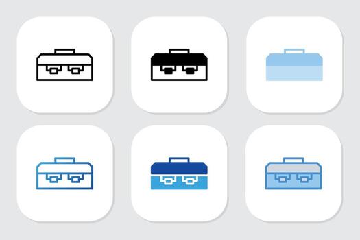 toolbox icons with various design styles vector