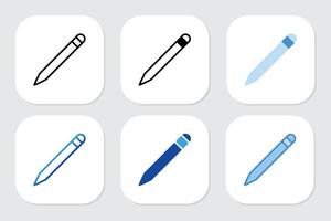 pencil icons with various design style vector