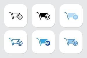sand cart icons with various design styles vector