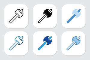 axe icons with various design styles vector