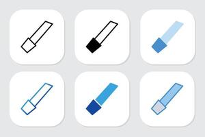 knife icons with various design styles vector