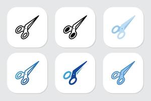 scissors icons with various design style vector