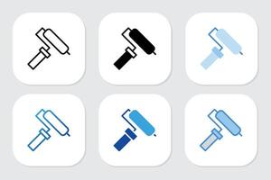 paintbrush icons with various design styles vector