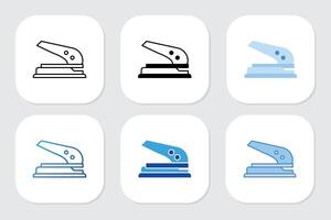 paper hole puncher icons with various design styles vector