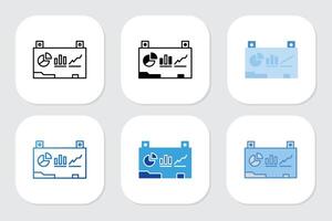 whiteboard icons with various design styles vector