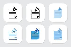 pin note icons with various design styles vector