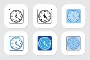 clock icon with various design style vector