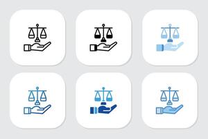 law icons with various design style vector