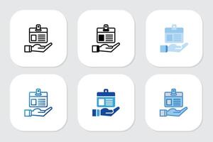 id card icons with various design style vector