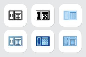 telephone icons with various design styles vector