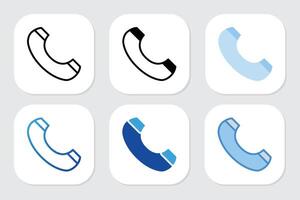 phone icons with various design styles vector