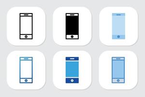 mobile icons with various design styles vector