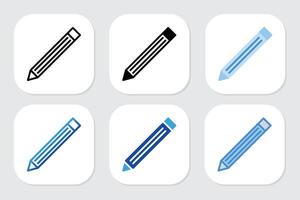 pencil icon with various design style vector