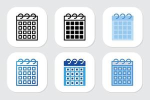 calendar icons with various design style vector