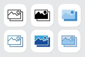 gallery icons with various design styles vector