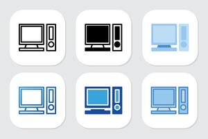 computer icons with various design styles vector