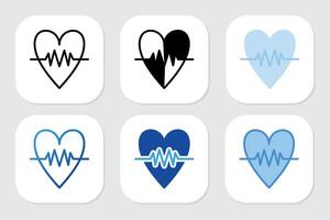 heart icons with various design styles vector