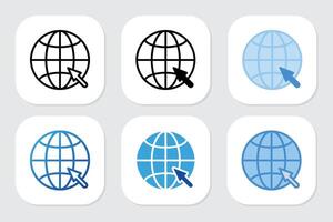 internet icons with various design styles vector