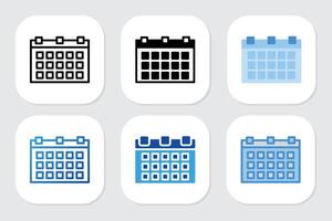 date icons with various design styles vector