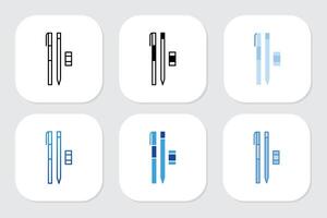 stationery icon with various design style vector