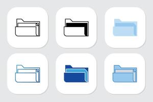 folders icons with various design styles vector