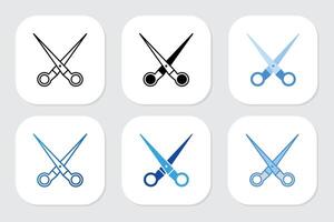 scissors icon with various design style vector