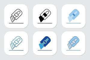 cutter icons with various design styles vector