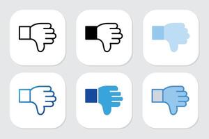 dislike icons with various design styles vector