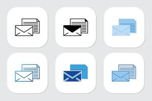 envelope icons with various design styles vector