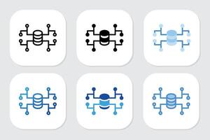 database icons with various design styles vector