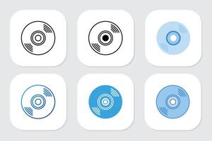 cd icons with various design styles vector