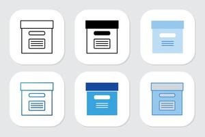 box file icons with various design styles vector