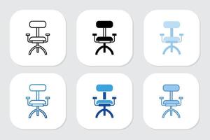 chair icons with various design style vector