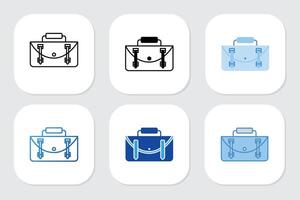 briefcase icons with various design styles vector