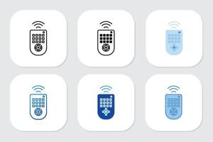 remote icons with various design styles vector