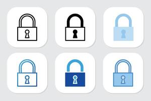 lock icons with various design styles vector