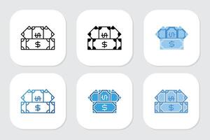 money icons with various design styles vector