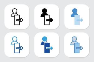 logout icons with various design styles vector