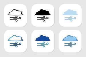 wind icons with various design styles vector